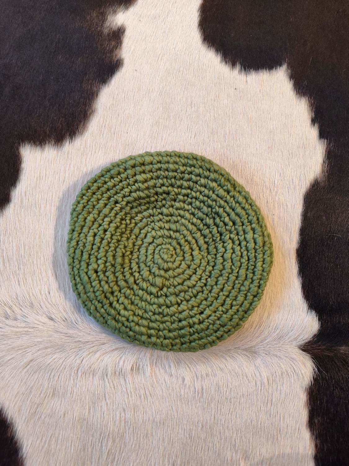 BOINA tejida LANA MERINO verde 